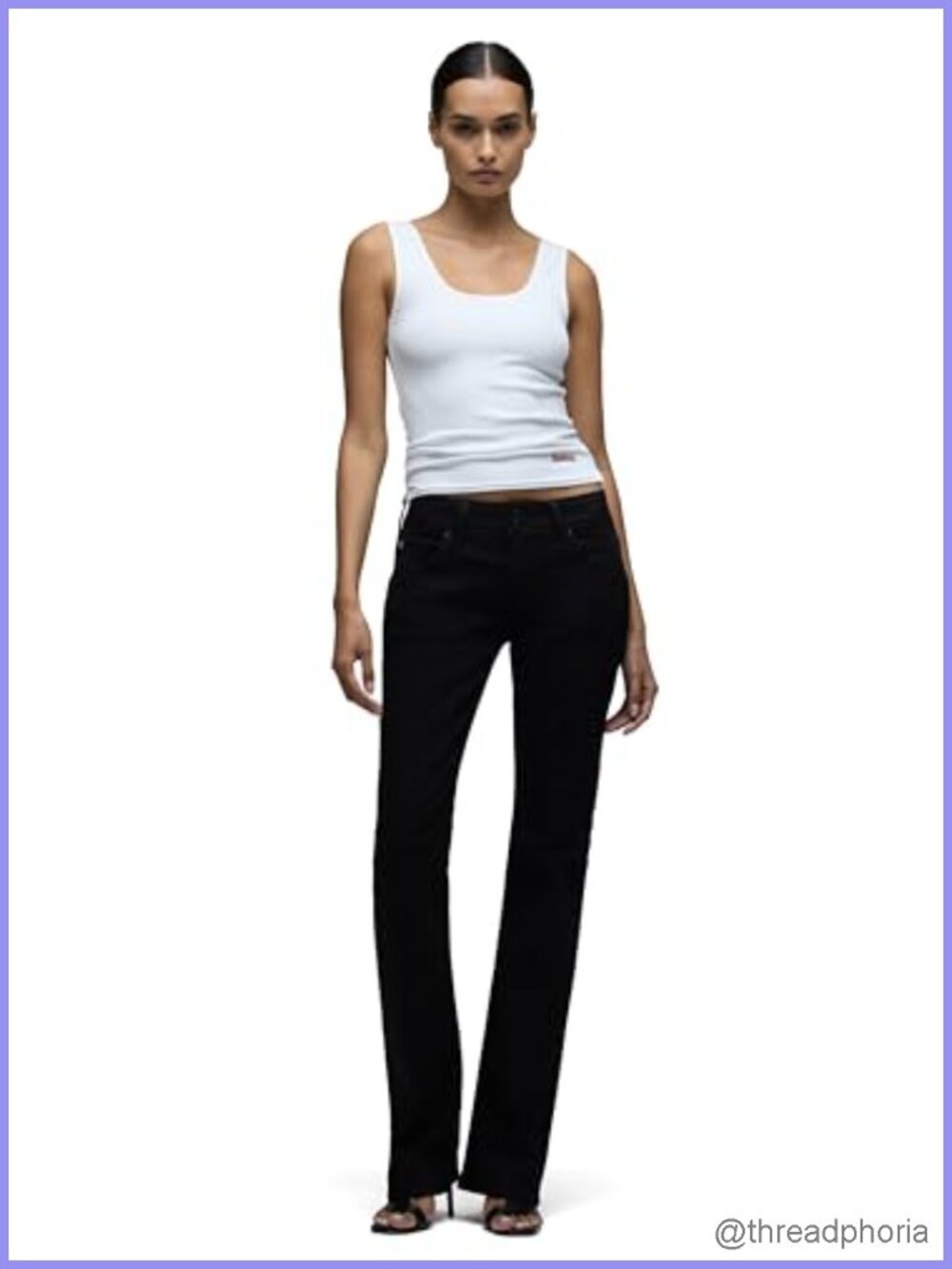 Women's Mid Rise Bootcut Jeans with Back Flap Pockets Cotton Lyocell Elastane